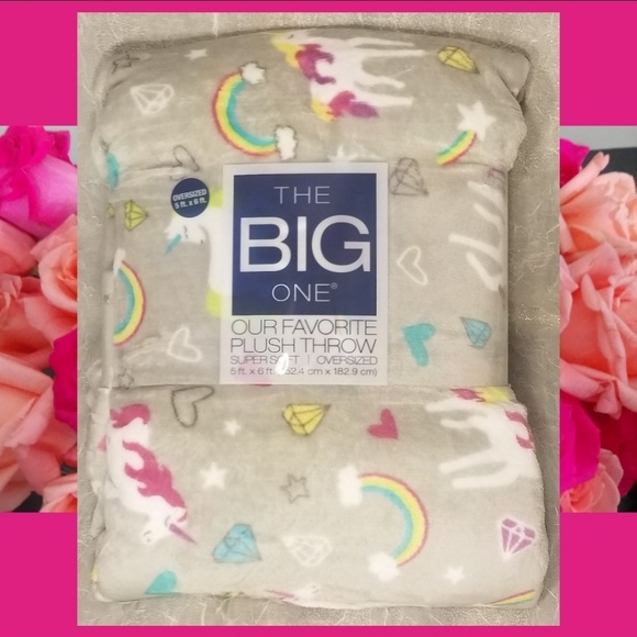 The Big One Other - LAST ONE Big One Super Soft Plush Throw Unicorn